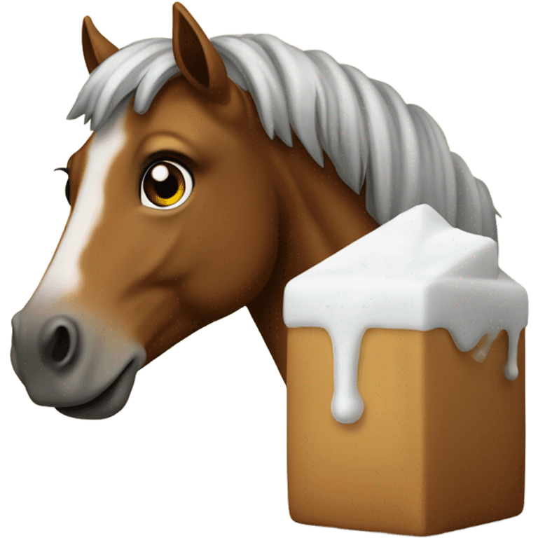 Horse sniffing sugar emoji