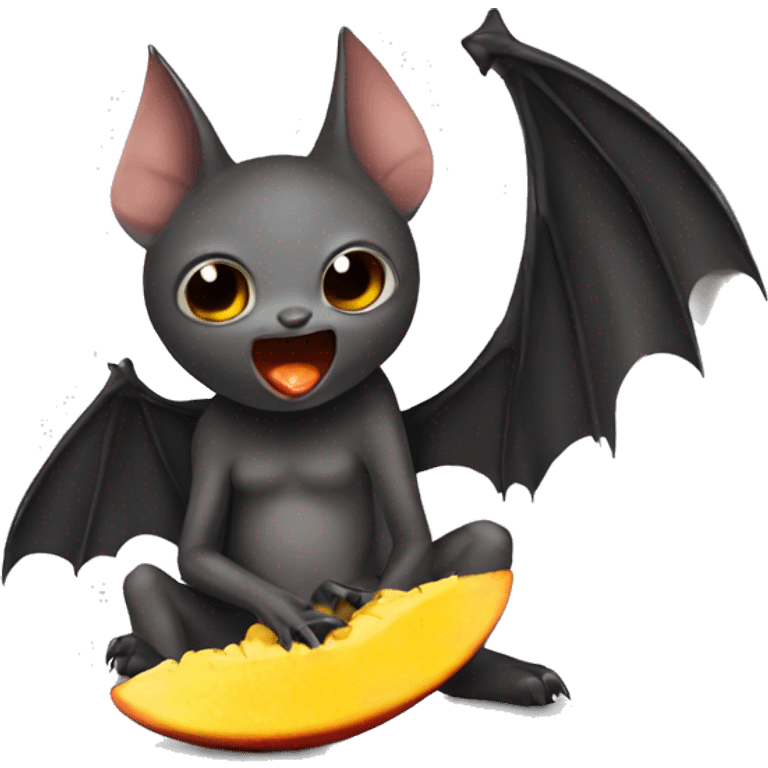 Bat eating mango emoji