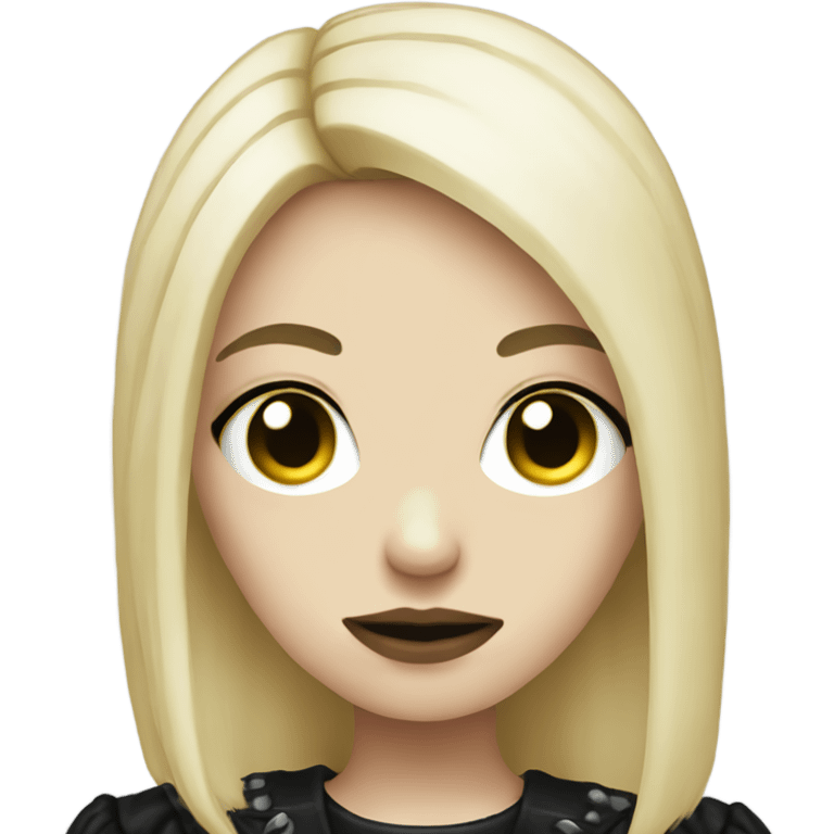 Blonde goth girl holding skull emoji