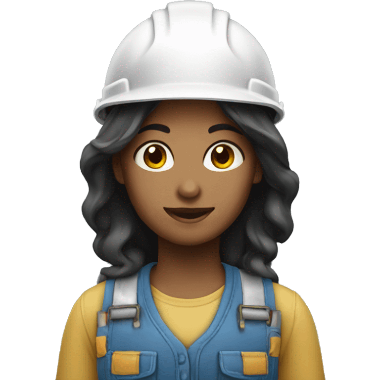 builder girl with dark hair emoji