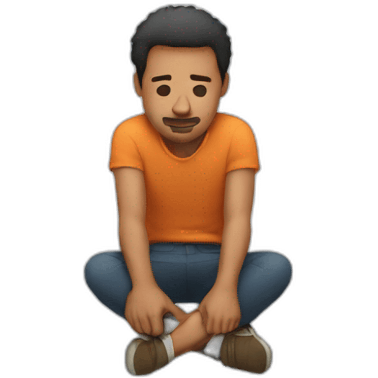 A man sitting upsidedown emoji