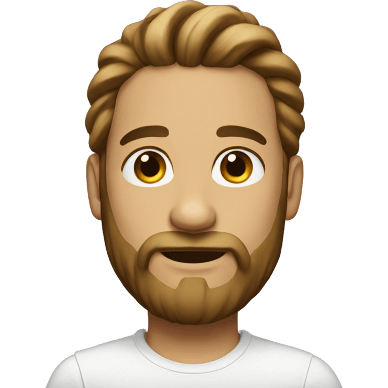 Man with beard and long hair in bun emoji