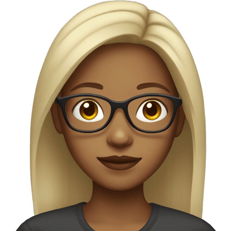 Girl with glasses light skin  emoji