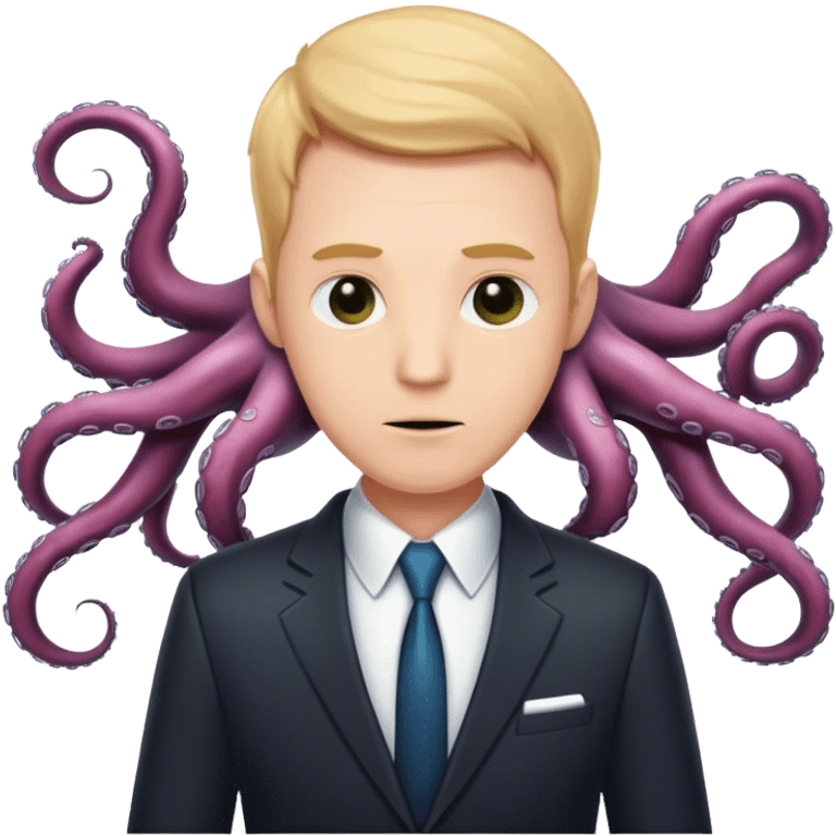 faceless white man wearing a suit and with tentacles  emoji