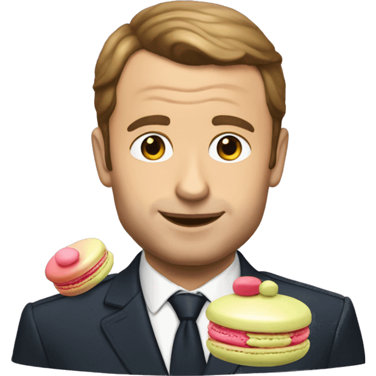 Macron qui mange un macaron emoji