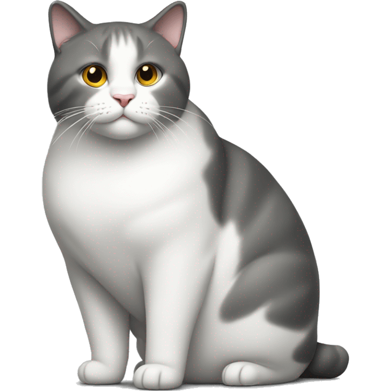 Fat cat gray on top and white on bottom  emoji