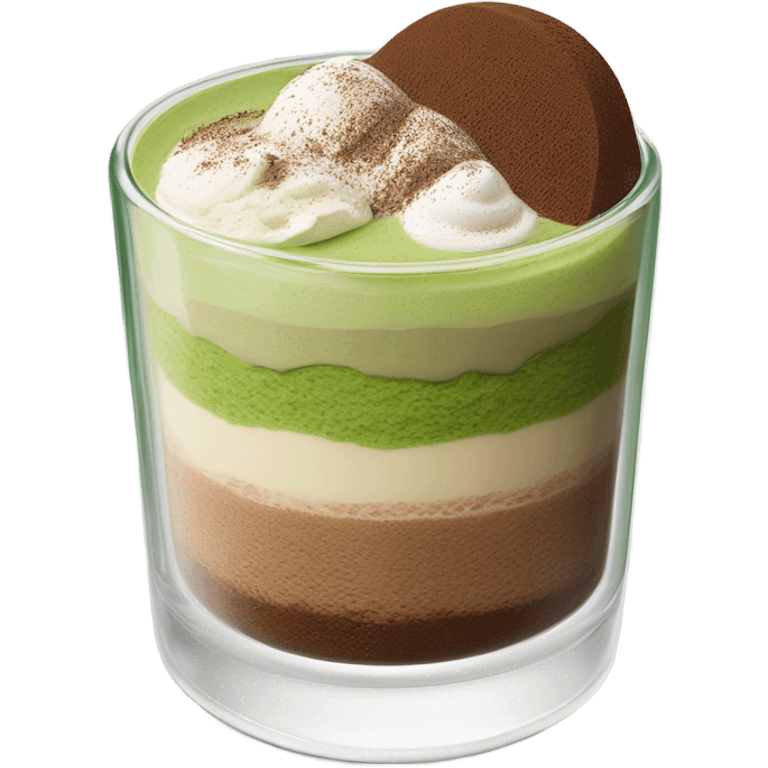 matcha tiramisu overnight oats in a glass emoji