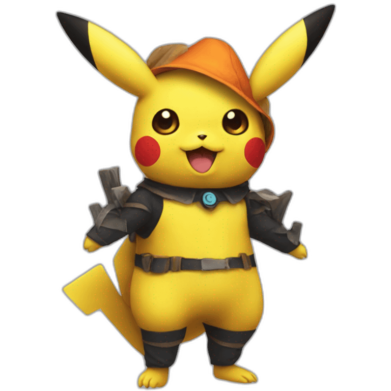 Pikachu with Halloween costume emoji