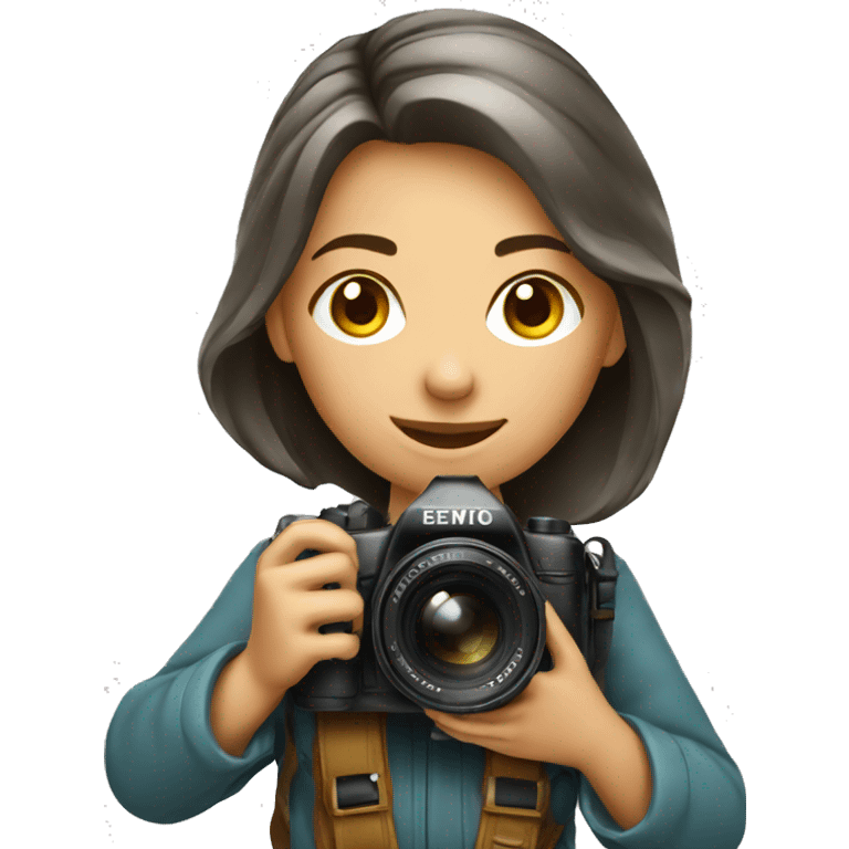 Photographer girl with camera  emoji