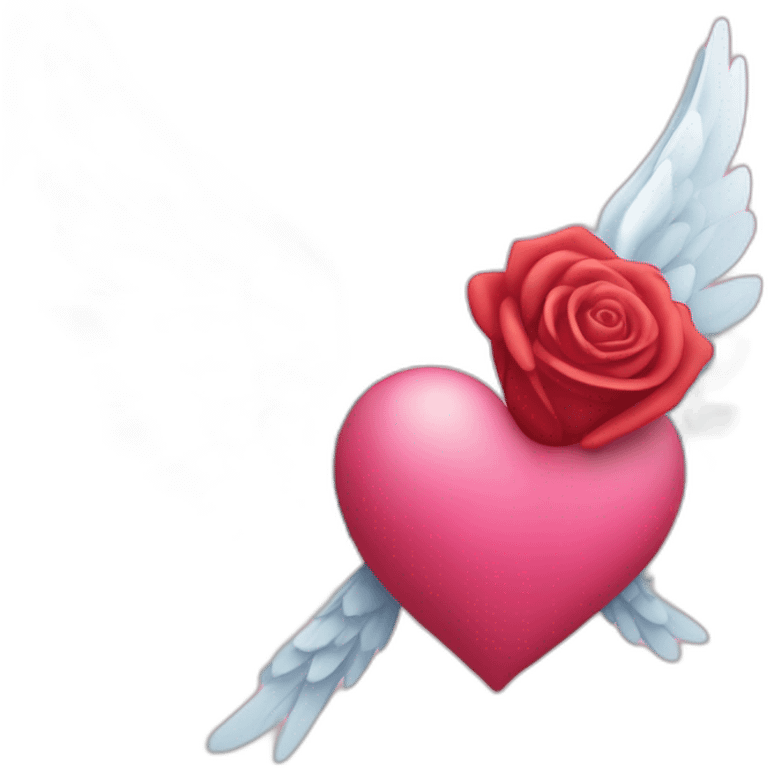 Coeur Rose Avec Des Ailes emoji