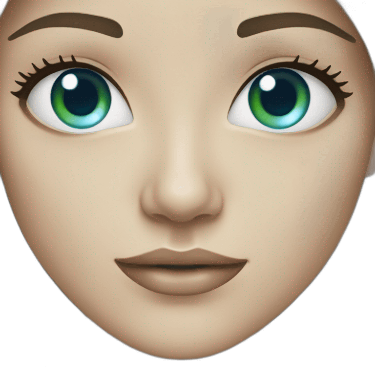 Gray green blue eyes, woman emoji