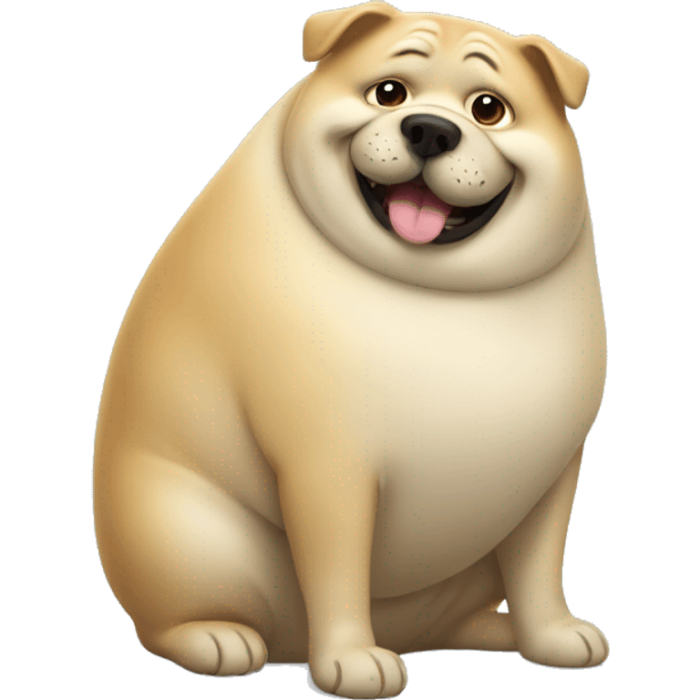 fat fat fat dog and seal hugging emoji