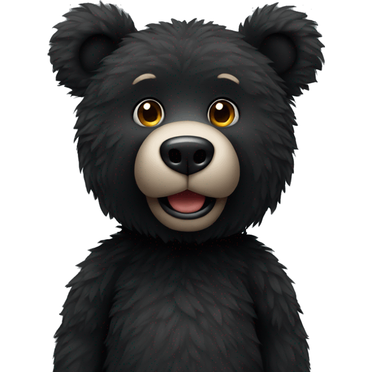 Black fluffy teddy bear  emoji