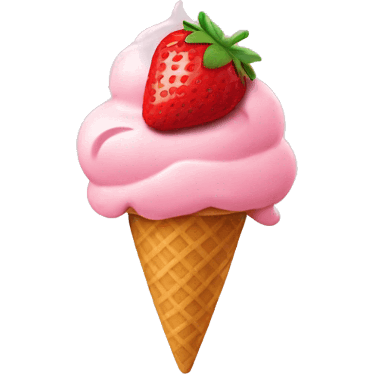 Strawberry ice cream emoji