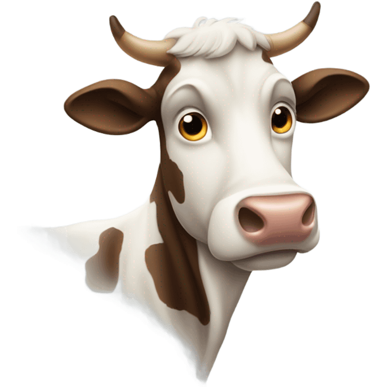 A cow suspicius emoji