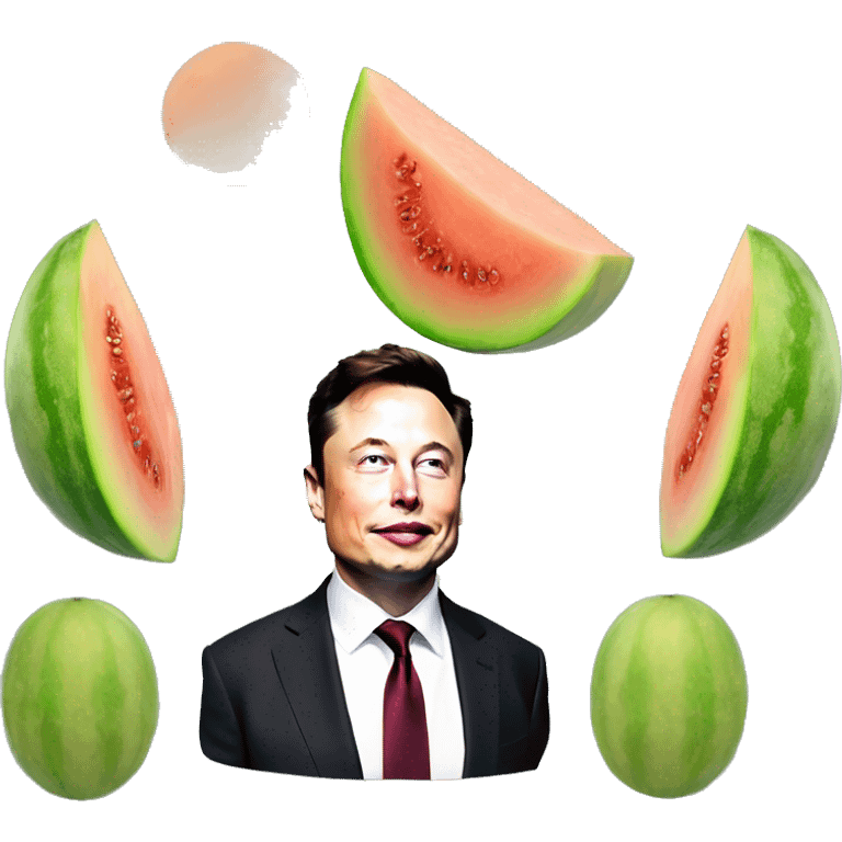 Elon musk like a melon emoji