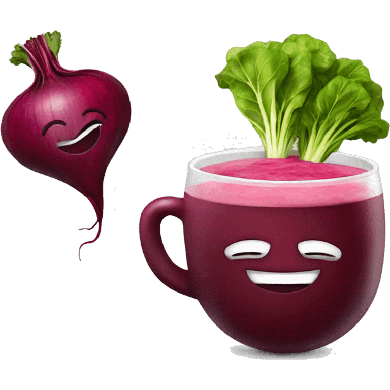 happy beet next to happy beet soup emoji