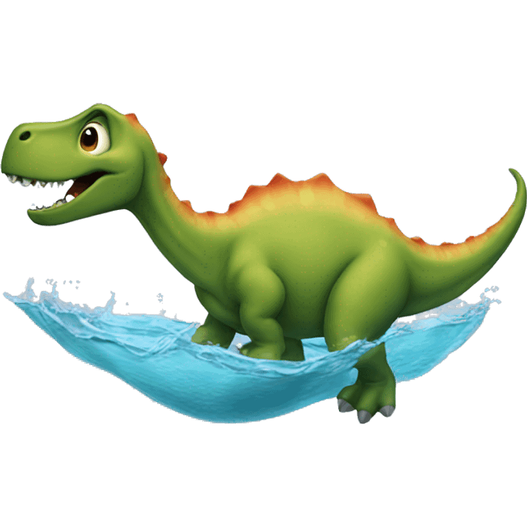 Dinosaur swimming emoji