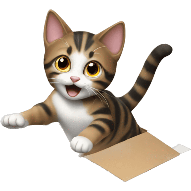 Cat jumping a box  emoji