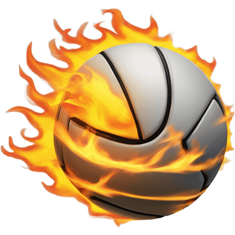 Volleyball on fire emoji