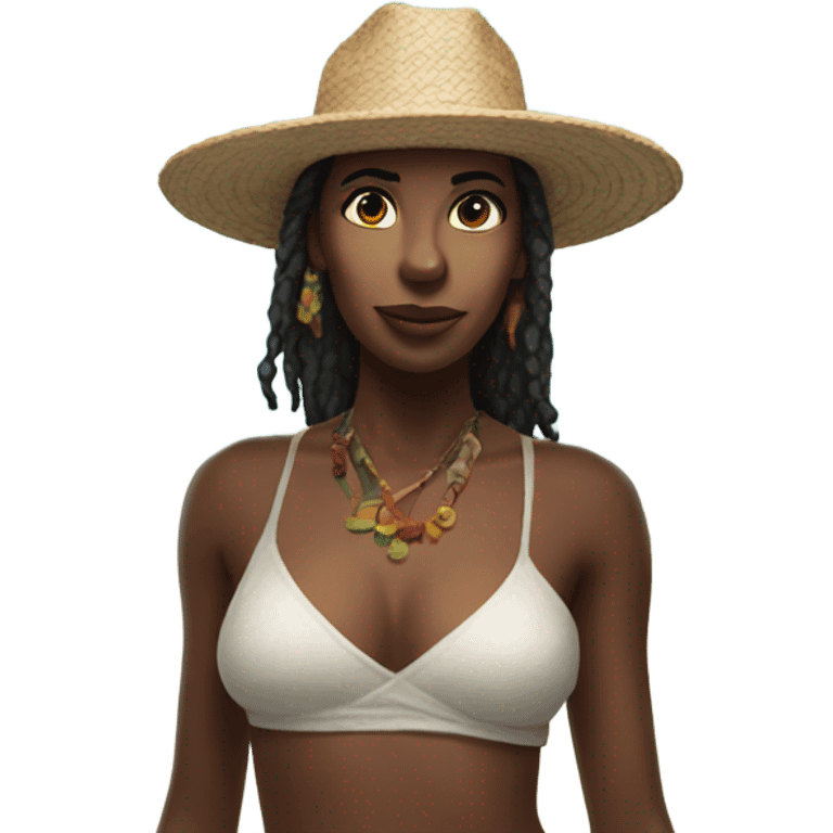 Woman on beach in tulum emoji