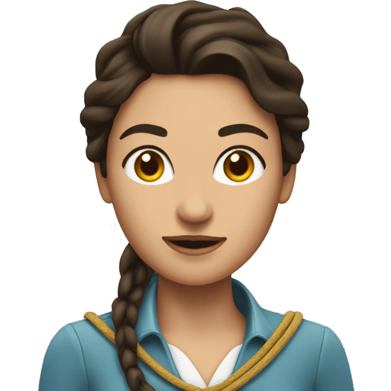 brunette lady with lasso emoji