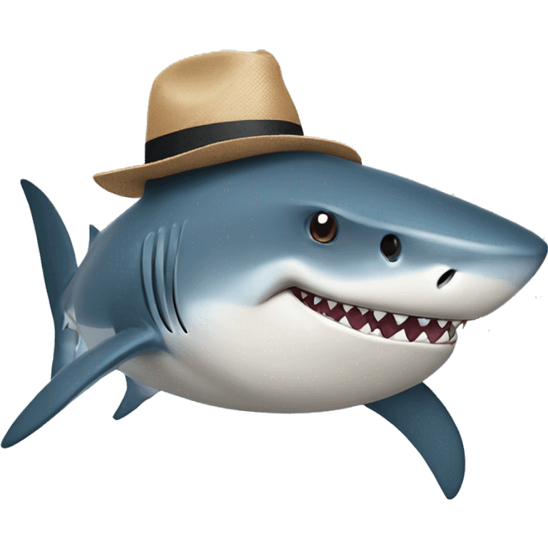 shark with hat emoji