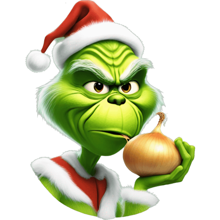 the grinch eating an onion emoji