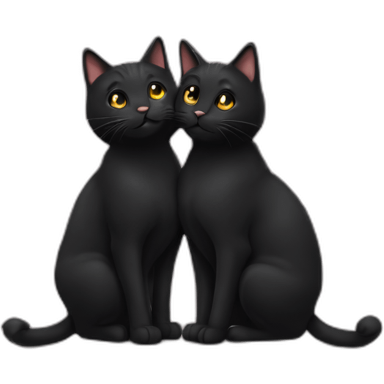 two black cats kissing  emoji