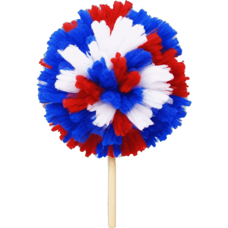 red white and blue cheer pom poms emoji