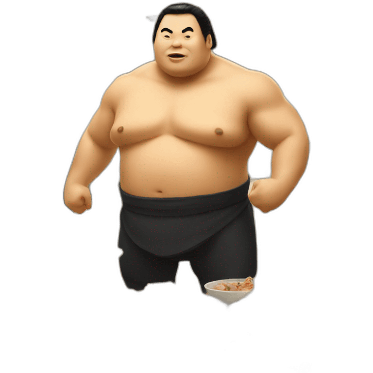 sumo wrestler at a buffet emoji