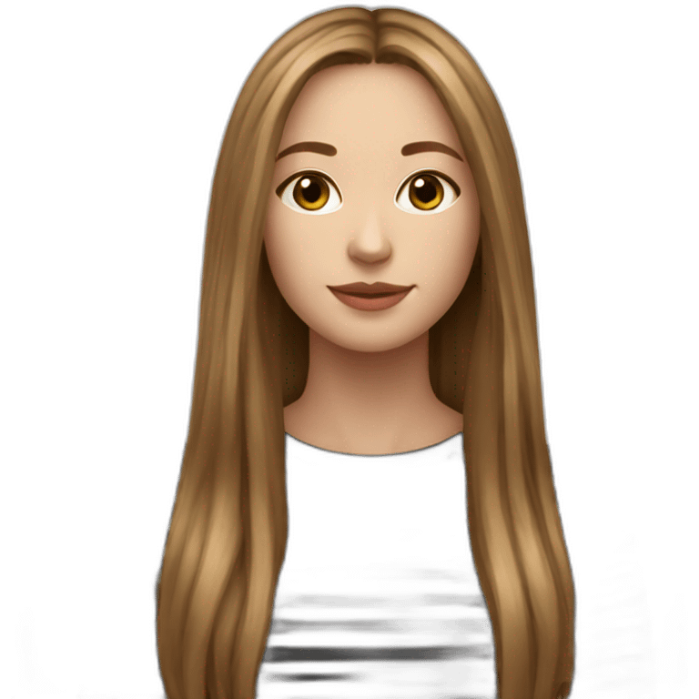 long light brown hair woman black stripy long-sleeve emoji