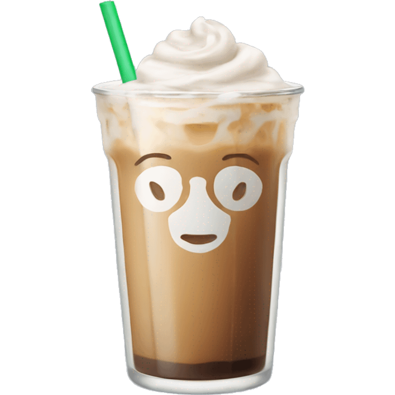 Iced latte in clear glass emoji