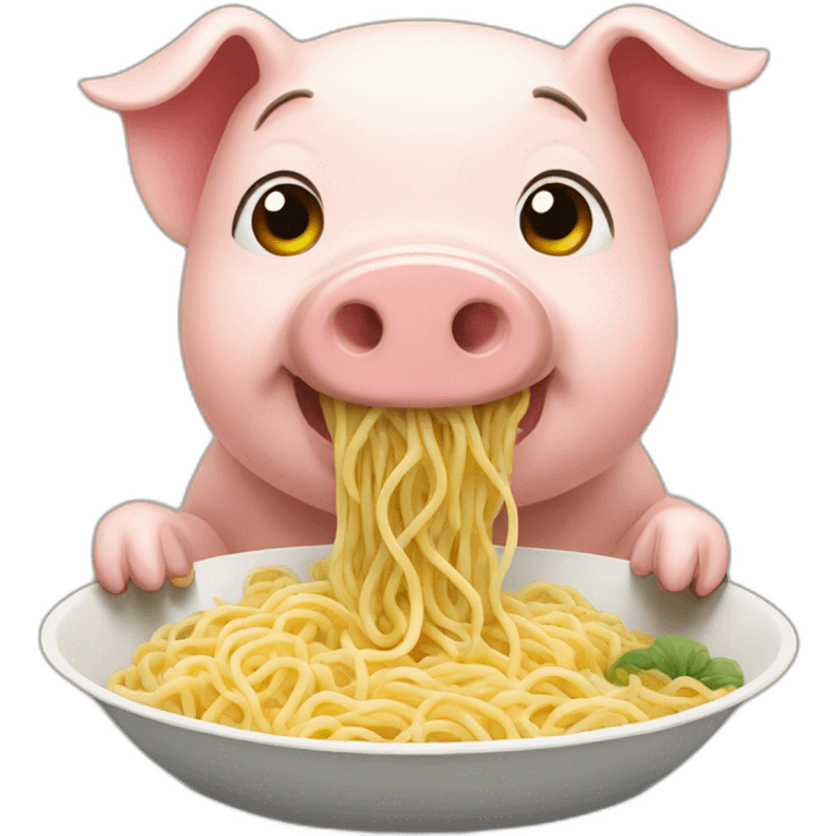 Pig eating noodles  emoji