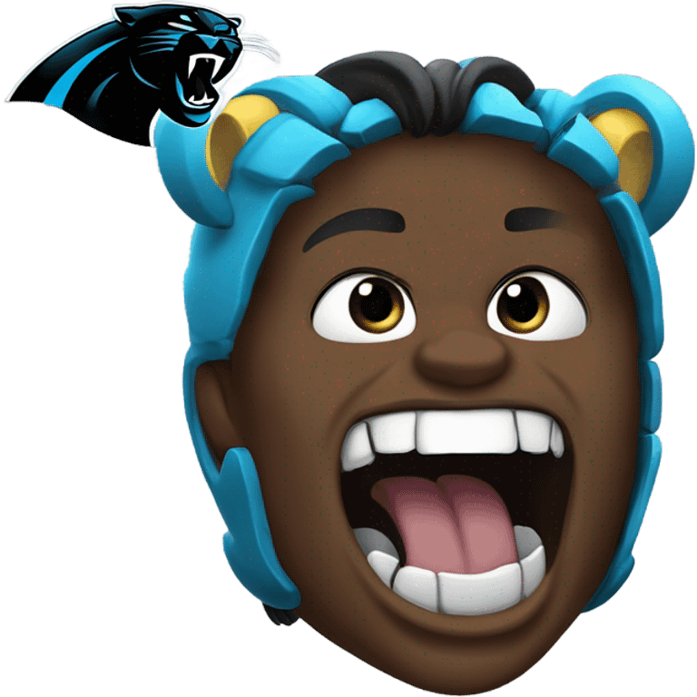 Carolina panthers eating a bird emoji