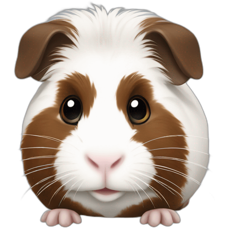 Guinea pig, white and dark brown emoji