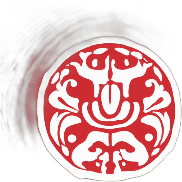 Spiritual hindu symbol (svastika) in a white circle in a red flag emoji