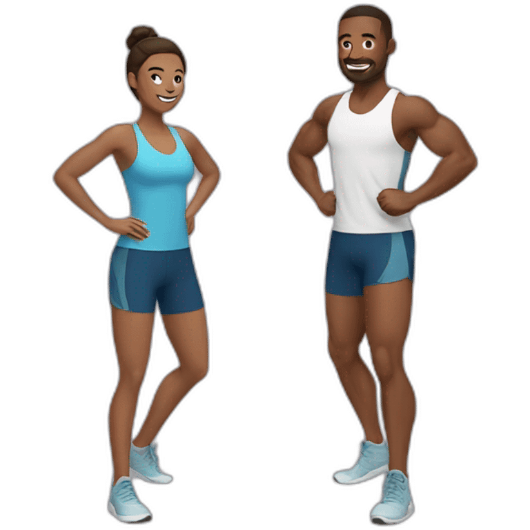 couple training together emoji