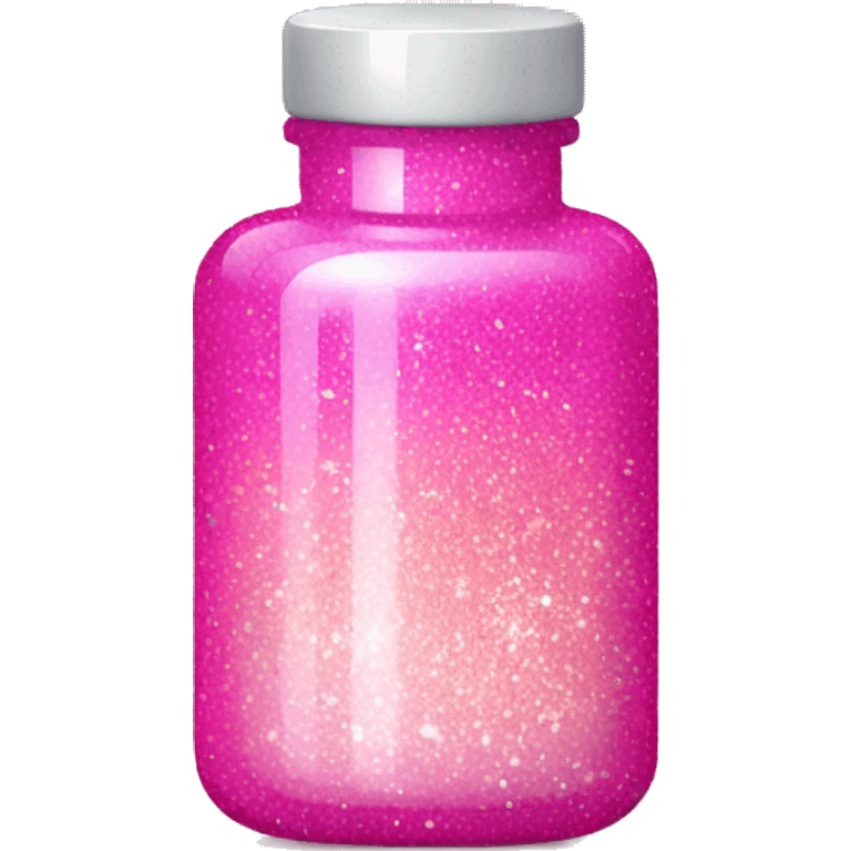 Pink ombre medication bottle with glitter  emoji