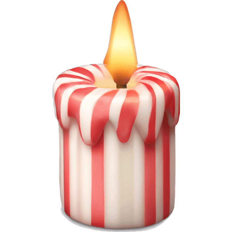 candle with candy cane design  emoji