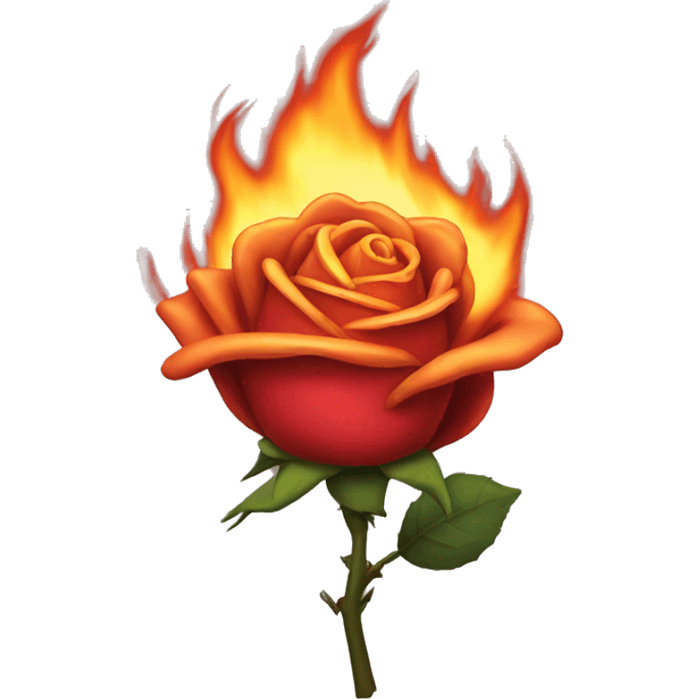 Rose on fire emoji