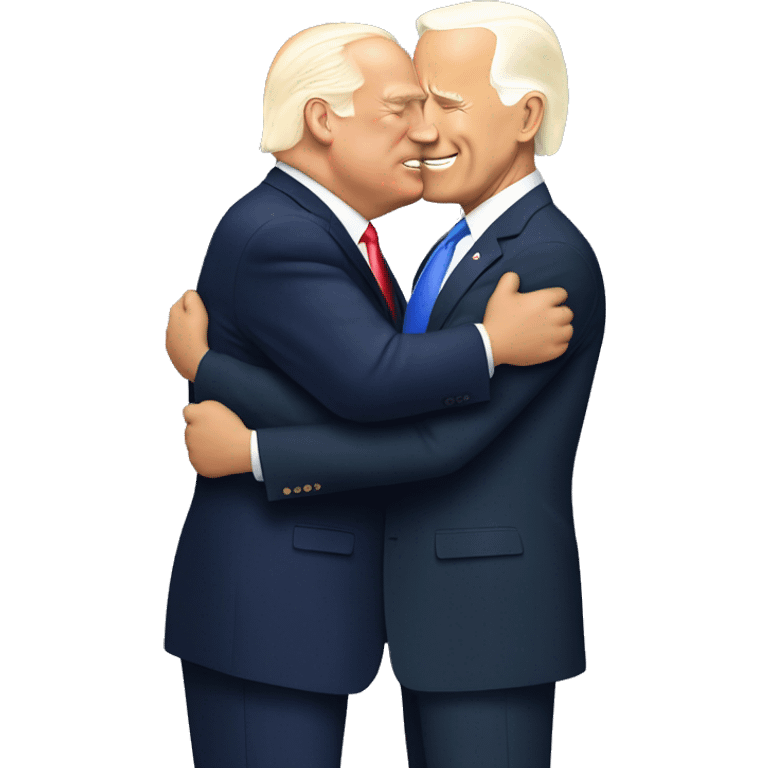 Donald Trump hugging Joe Biden emoji