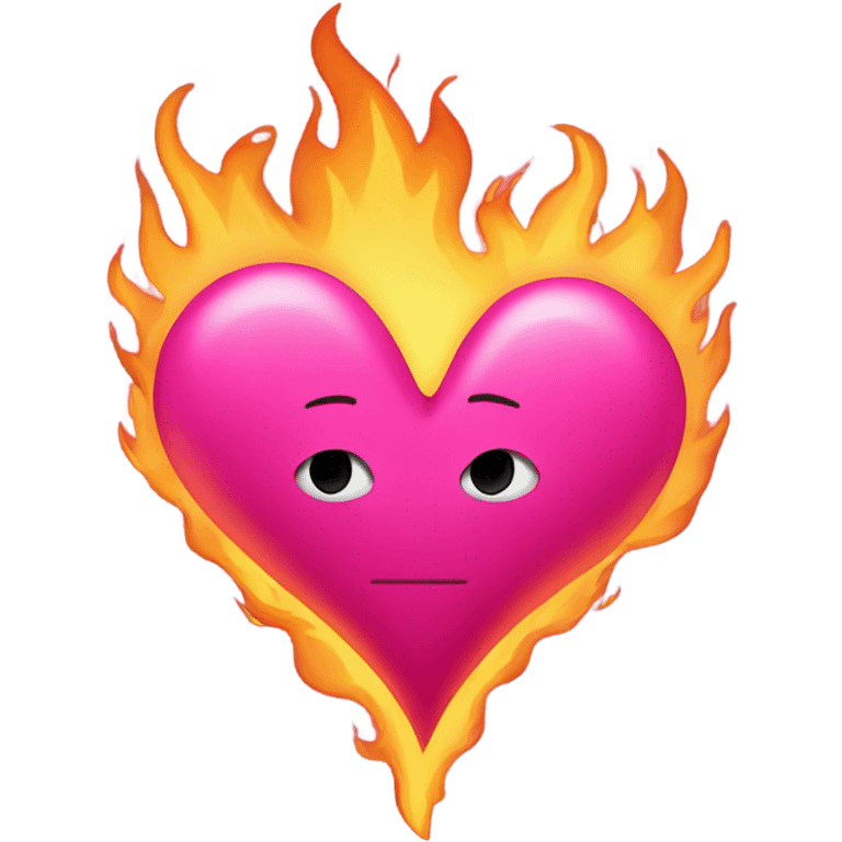 Pink heart on fire  emoji