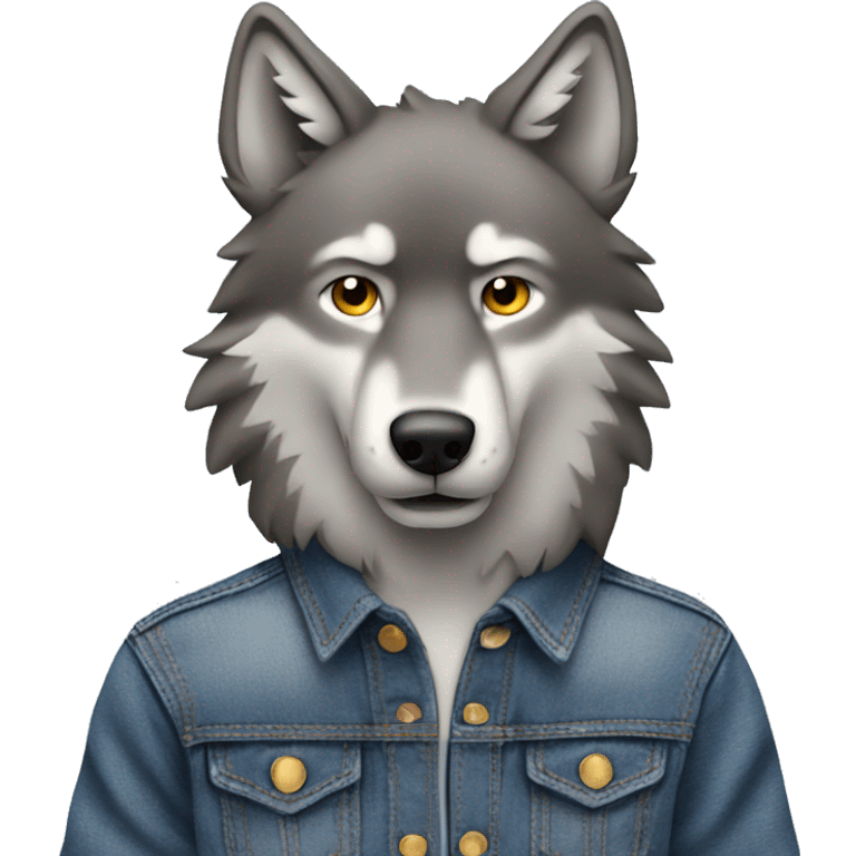 Wolf with jeans on emoji