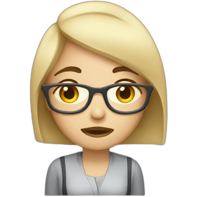 Women exhausted at work emoji