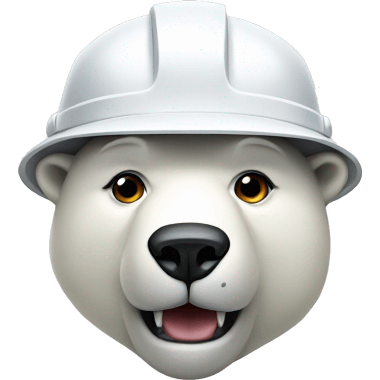 polar bear head in a hardhat emoji