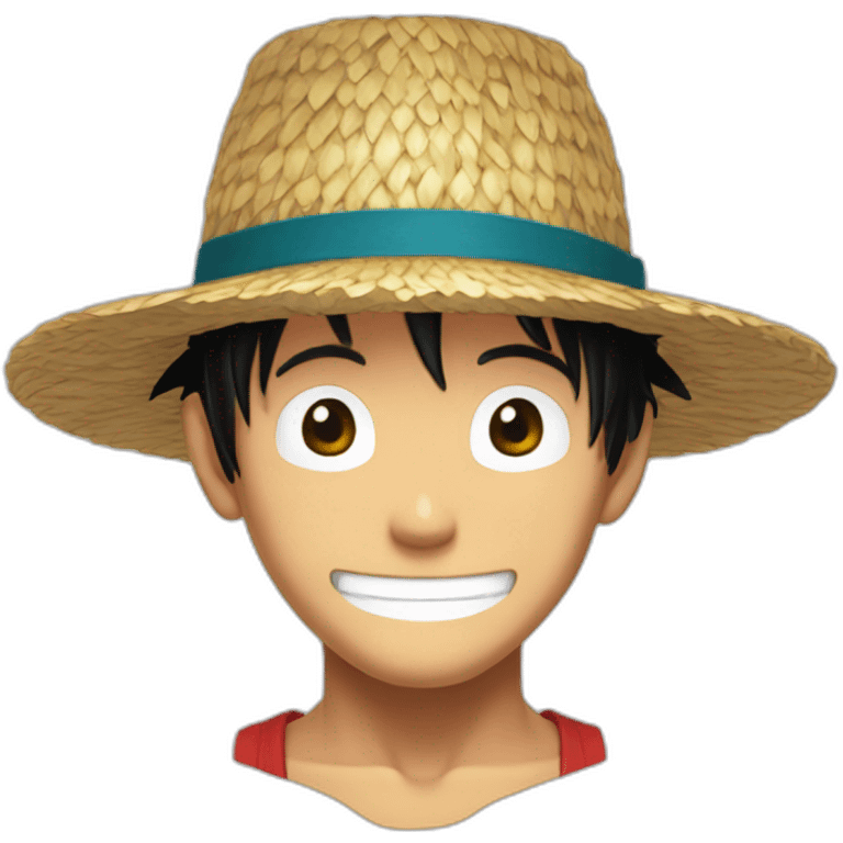 Luffy one piece avec son chapeau de paille sans moustache emoji