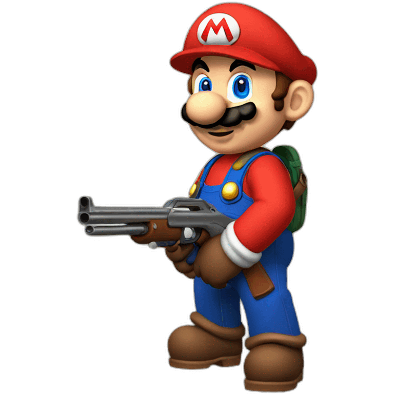 Mario holding a shotgun emoji