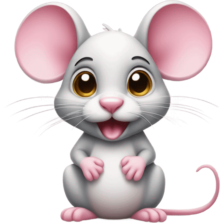 This cute-mouse holding hands together begging emoji