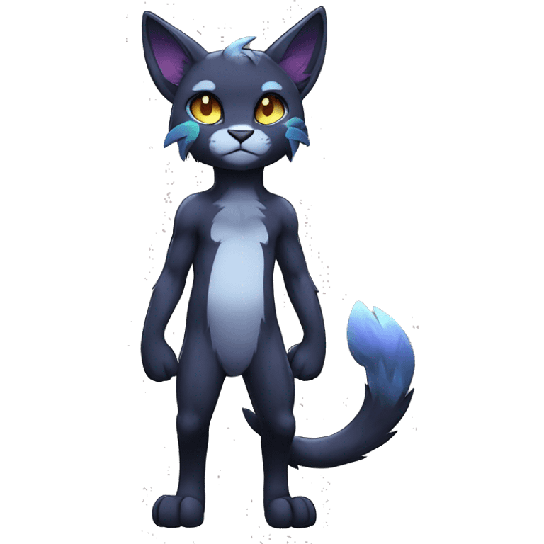 Anthro Dark Colorful shiny Edgy Cool Shy Grumpy FurSona Feline Fakemon Full Body emoji